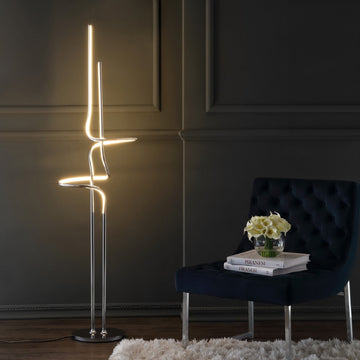 Sketch 64" Minimalist Dimmable Metal Integrated LED Floor Lamp - JONATHAN Y
